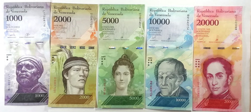 Banknoten venezuela 5er set - venezuela,, 5er-set