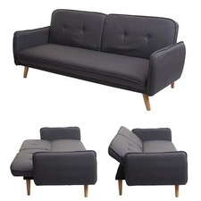 B-Ware Schlafsofa MCW-J18, Couch Klappsofa, Schlaffunktion Stoff, anthrazit-grau