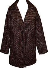 Mantel Damen My Size Boucle-Kurz-Mantel in Schwarz Bordeaux  NEU