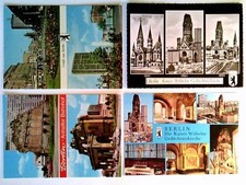 Berlin, Anhalter Bahnhof, Gedächtniskirche u.a., 4 Mehrbild AK, 3x gelaufen 1962