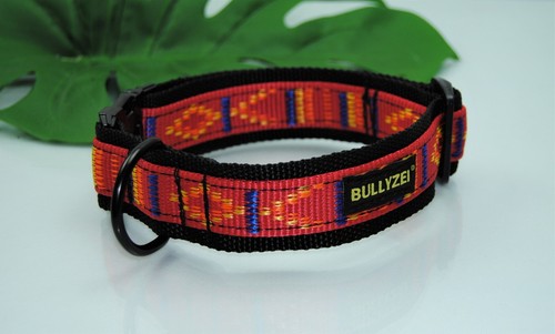 Halsband 4cm rot auf - rot,