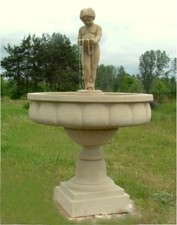 🔶Springbrunnen Brunnen Torino mit Pumpe Garten Sandstein Steinkunst BLACKFORM