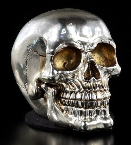 Totenkopf silberfarben - ,