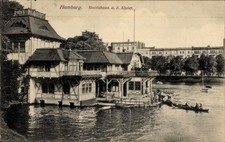 Ak Hamburg, Bootshaus an der