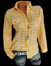 Karo Bluse Hemd Langarm Gelb