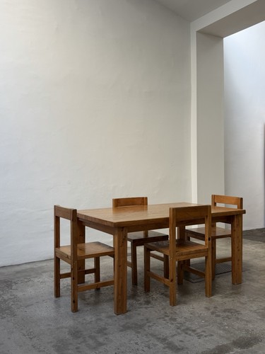 70s pine dining set design - dining,