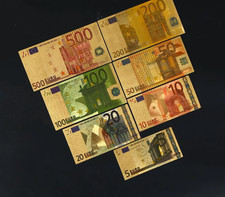 Euro Gold Banknoten Set 7