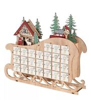 Adventskalender Weihnachten Holz LED Schlitten Kalender Individuell befüllbar