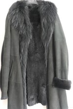 Milestone Damenmantel Gr. 44 Kaninchenfell schwarz