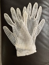 Spitzenhandschuhe Brautmode Weiss Gr. 7 | 60er Jahre Vintage Mode