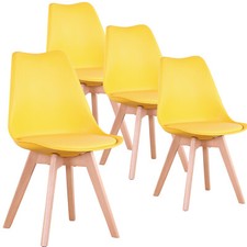 4er Set Esszimmerstühle Esszimmerstuhl Design Stuhl Küchenstuhl mit PU-Kissen