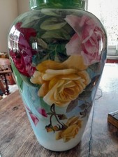 Vase Glas Handbemalt von innen