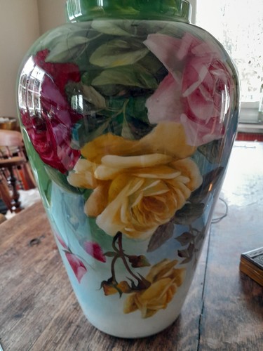 Vase glas handbemalt - vase,