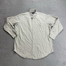 RALPH LAUREN Herren Hemd Shirt Gr L Logo Relaxed Fit Blake Langarm 28500 Beige