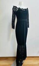 Abendkleid Spitze Stretch Volant schwarz  Gr. L elegant