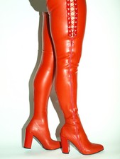 Promotion ! Overknee Stiefel  Latex  schwarz rot  42-47 Fetisch Domina  FS1571