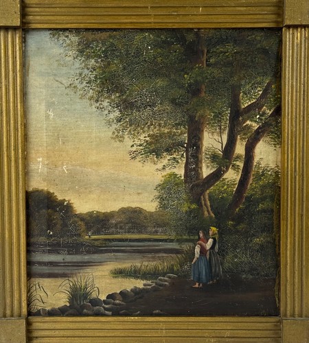 ölbild antik vintage - antik, frauen