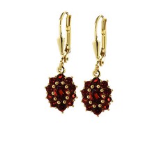 Paar 9mm Blumen Granat Brisur