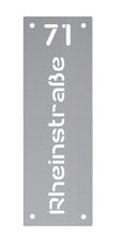 XXL Hausnummer Türschild mit Namen Straße Namensschild 3D Gravur silber weiß