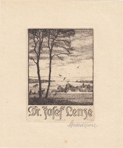 Exlibris bookplate radierung - bookplate,