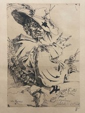 Horst Janssen Langenhorner Jubilate IV Radierung handsigniert Griffelkunst 1988