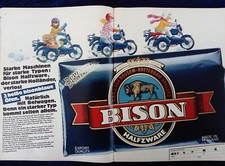 Bison Tabak, originale Werbung aus 1982  mit ETZ 250 Gespann    Doppelseite