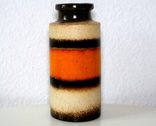 WGP Scheurich Keramik Vase 203/22 Fat Lava orange-braun 70er