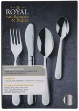 KINDERBESTECK EDEL LUXUS KRONE ROYAL VAN KEMPEN BEGEER MESSER GABEL LÖFFEL NEU !