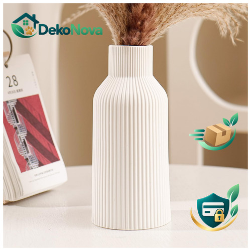 Vase keramik 20cm - 20cm, weiß