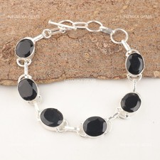 925 Silber Ovale Schwarzer