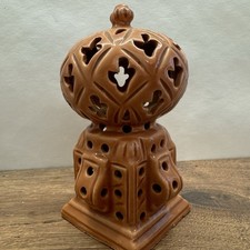 Keramik Windlicht Terracotta Teelichthalter Vintage