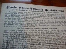 AUTOFREUND 1/37 Reichsautobahn Halle/Bayreuth Freigabe Bernd Rosemeyer Siegt in 