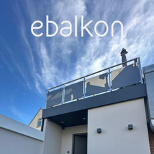 Balkongeländer mit 8,38mm VSG-Glas Anthrazit, Klar o.Milchglas für Selbstmontage