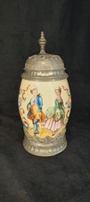 Alter bierkrug mit zinndeckel - bierkrug,