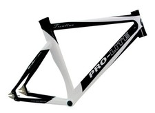 Pro-Lite Trentino Bahnrad Bahn Track Singlespeed Rahmen schwarz-weiss 2030g 56cm
