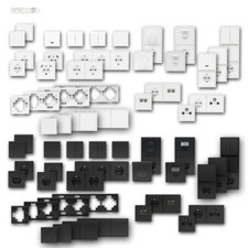 Steckdosen- & Schalter-Serie SHALLOW weiß/anthrazit, Unterputz Schalterprogramm