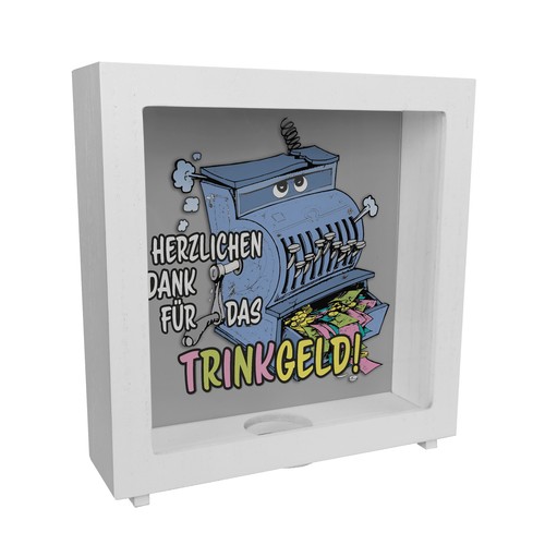 Trinkgeld rahmen spardose aus - trinkgeld,