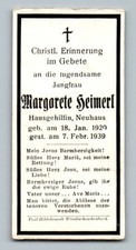 Sterbebild Margarete Heimerl