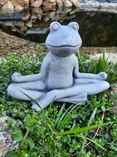 Steinfigur Yoga Frosch Gartenfigur Stein massiv Tierfigur Steinguss Frostfrei 
