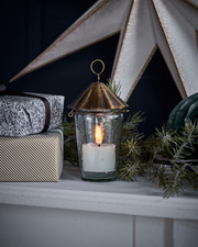 Teelichthalter - klar/Messing