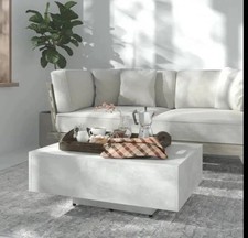 Couchtisch Grau Marmor Optik Holz - Moderner Wohnzimmertisch Sofatisch