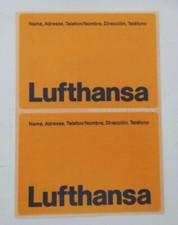 Gepäck-Aufkleber Lufthansa Airline Adressaufkleber Koffer Baggage Label 80er