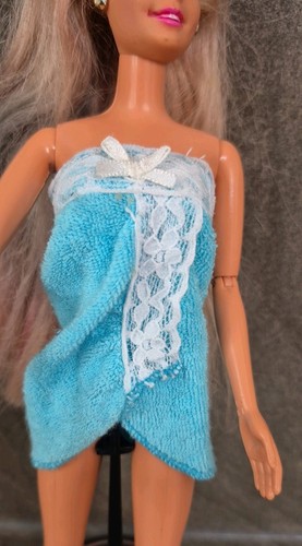 Vintage barbie blau badetuch - barbie,
