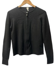 Hermes Strickjacke 100% Kaschmir schwarz 6 Reißverschluss. Größe: 34/sm