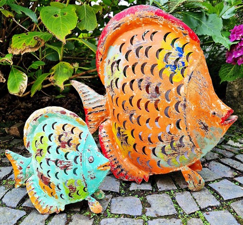 Fisch windlicht türkis - ❀,
