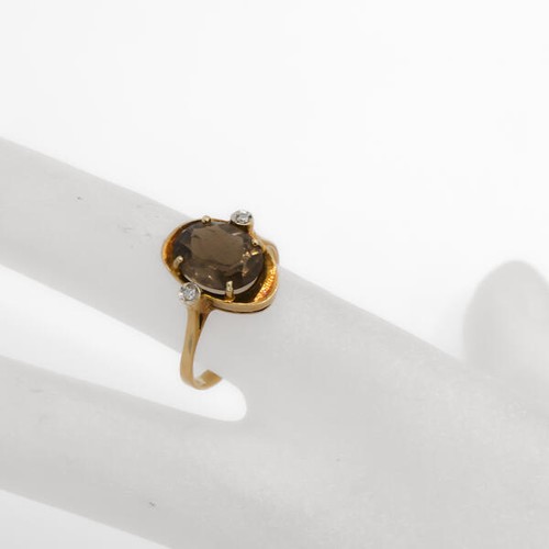 Ring mit rauchtopas und - ring,
