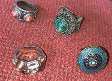 Statement Ringe mit großen Steinen Konvolut 