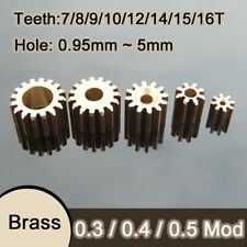 Metallzahnrad Mini Messing Zahnrad 0.3/0.4/0.5 Mod 7-16 Zähne für RC Motor