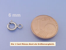 Echt 925 Silber Federringverschluss rhodiniert  in 5 / 6 mm mit Öse verschluss