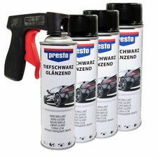 Felgenspray 4 X 500 ml Karosserie Lack Spray schwarz glanz mit Pistolengriff